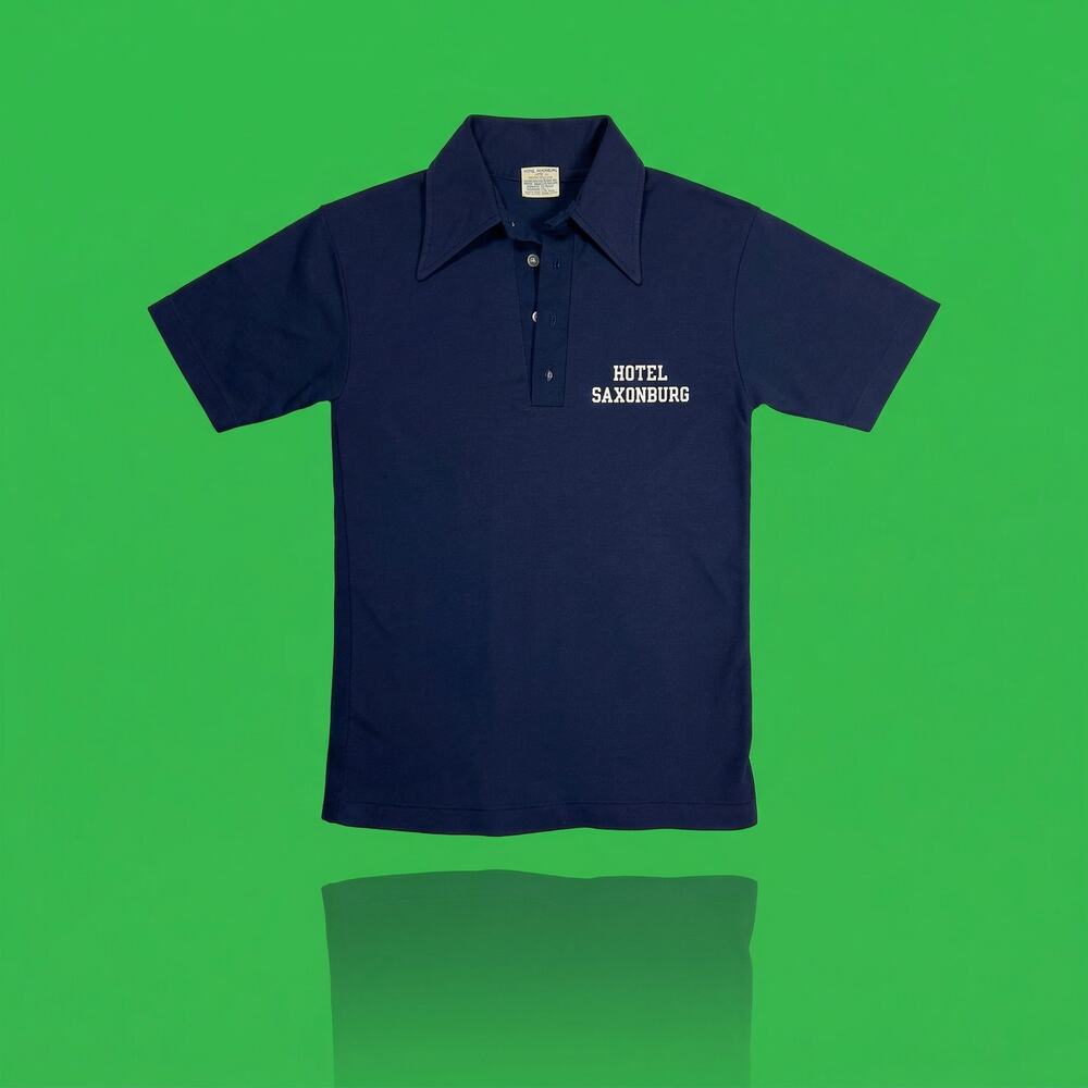 Vintage Champion Hotel Saxonburg Women's Polo Shirt Navy Blue Size Medium